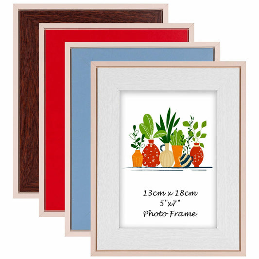 QUTREY Kids 5x7 Photo Frames Set of 4 Assorted Colors Tabletop Wall
