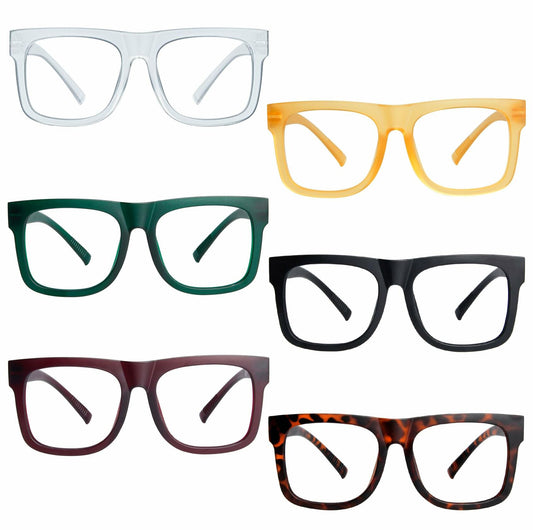 BFOCO Reading Glasses Metalless Screwless Spring Hinges +2.25 6 Pack