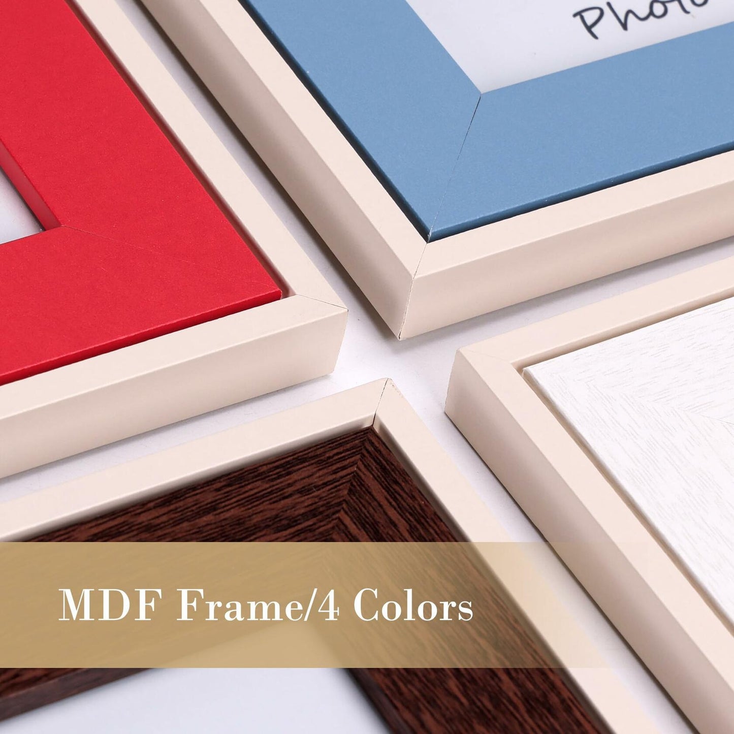 QUTREY Kids 5x7 Photo Frames Set of 4 Assorted Colors Tabletop Wall