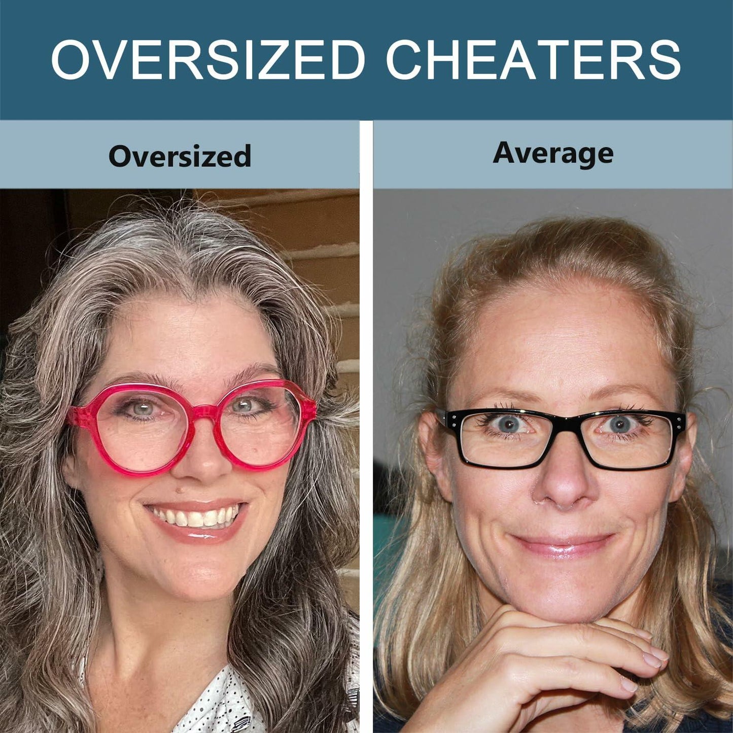 Oversized Reading Glasses Metalless Screwless Spring Hinges Women 6-Pack +2.50