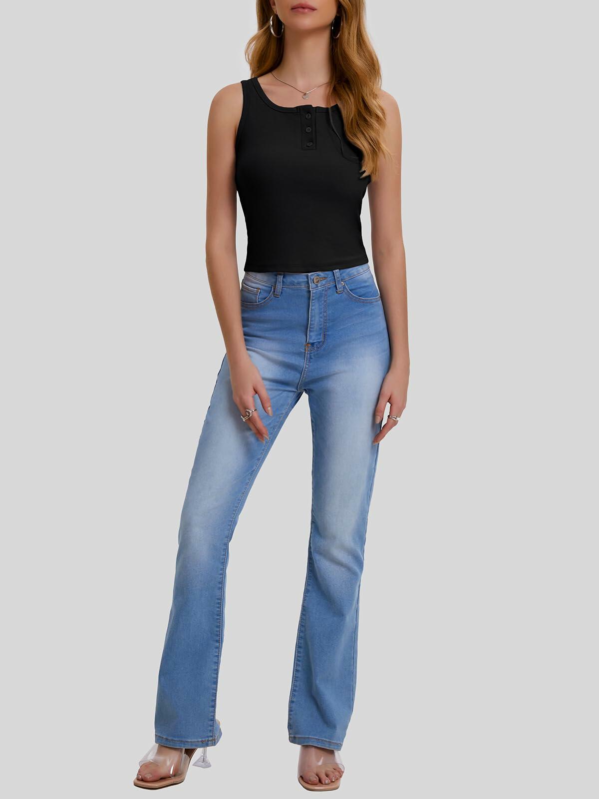 Bloggerlove Womens Summer Ribbed Knit Crop Tank Top Black XL