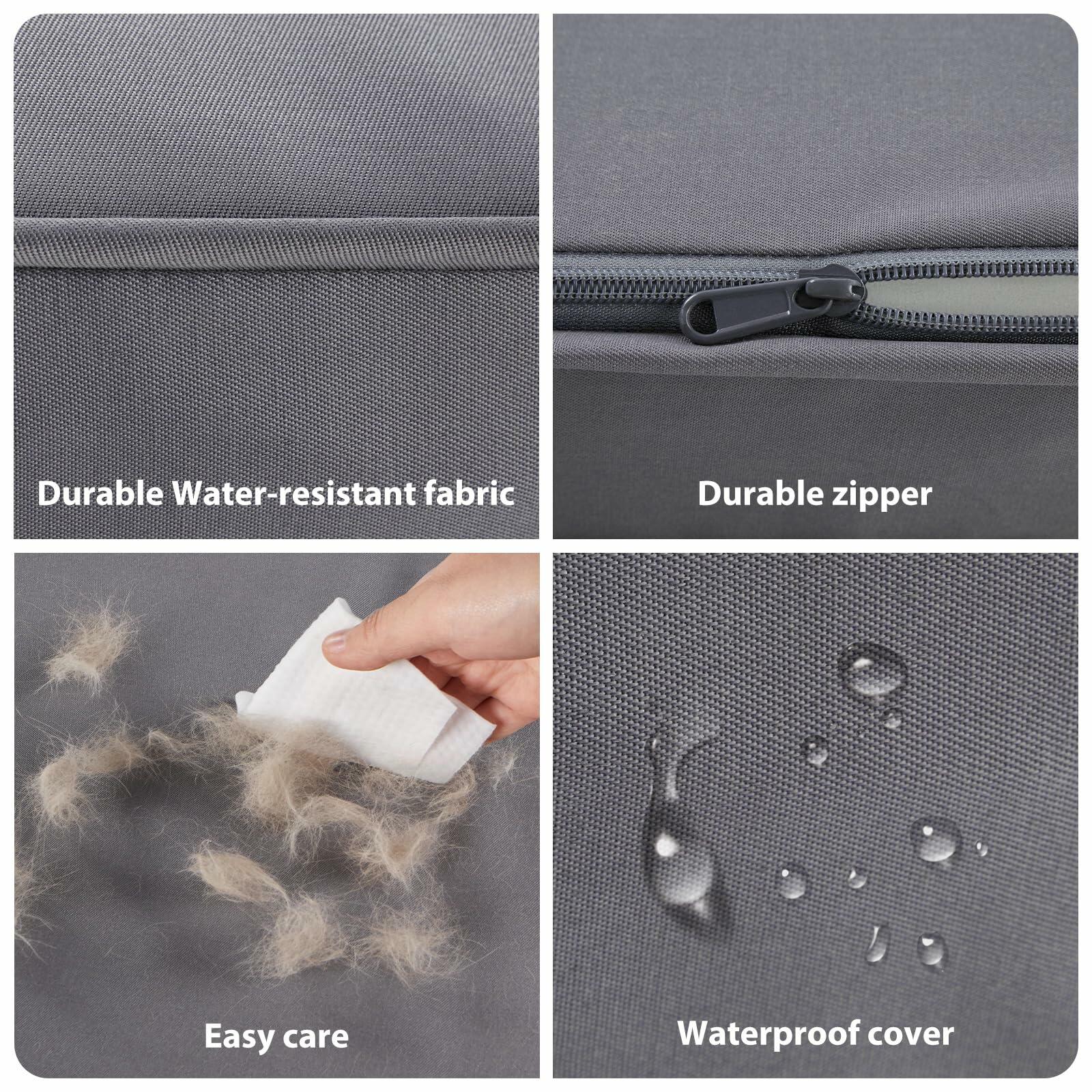 BFPETHOME Orthopedic Waterproof Dog Bed Grey 42x30in Large
