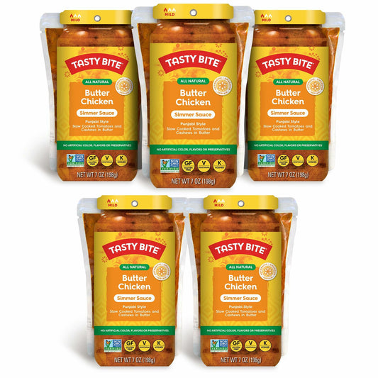 Tasty Bite Punjabi Style Butter Chicken Simmer Sauce 7oz 5-Pack Vegetarian