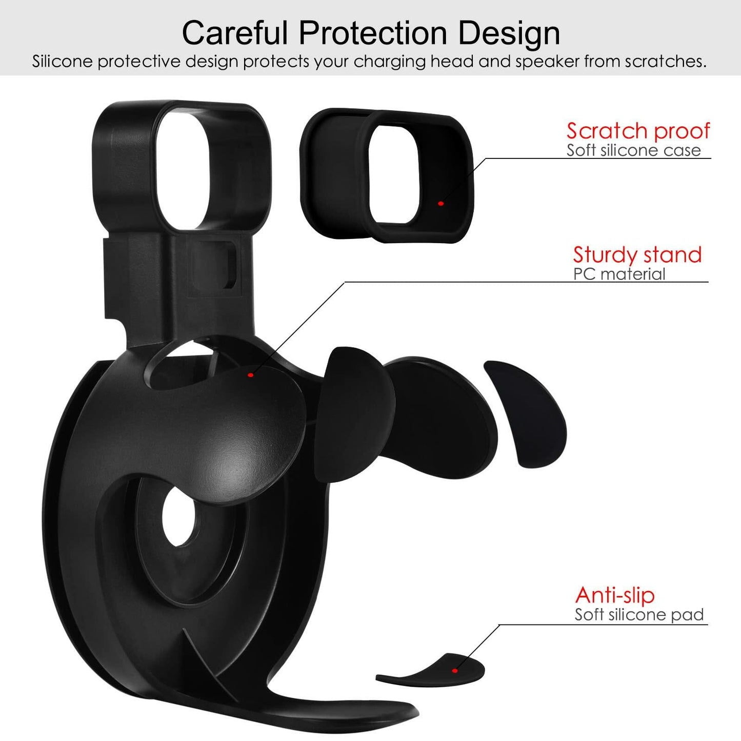 V-MORO HomePod Mini Wall Mount Holder Outlet Stand 2-Pack Black