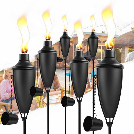 ZSPENG 4-Pack 16oz Refillable Torch Canisters with Wicks Caps Outdoor