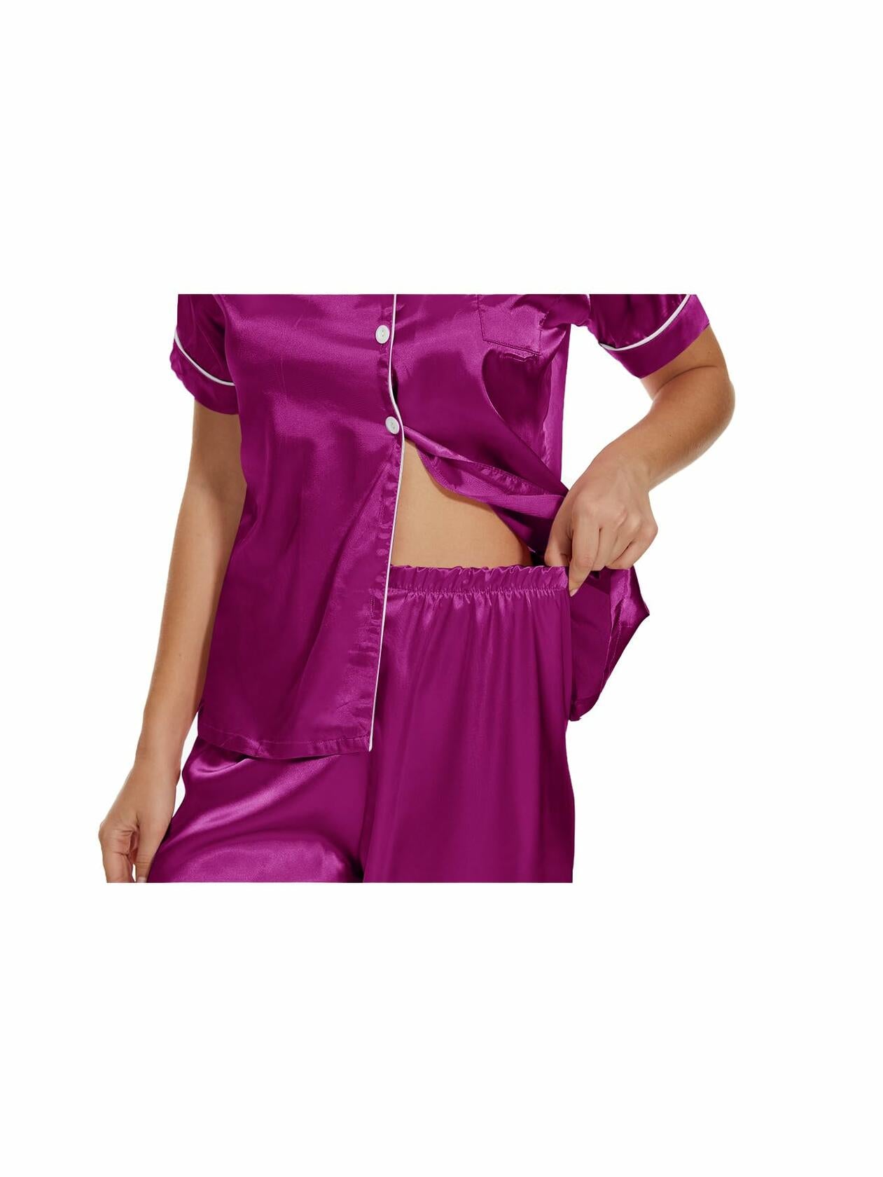 Rose Red Women's Plus Size Pajama Set Super-Soft Short & Long Sleeve Pants L
