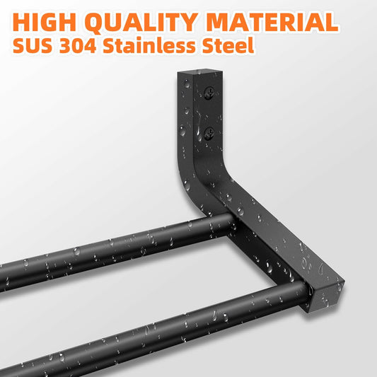 STWWO Double Towel Bar 24in SUS 304 Stainless Steel Matte Black