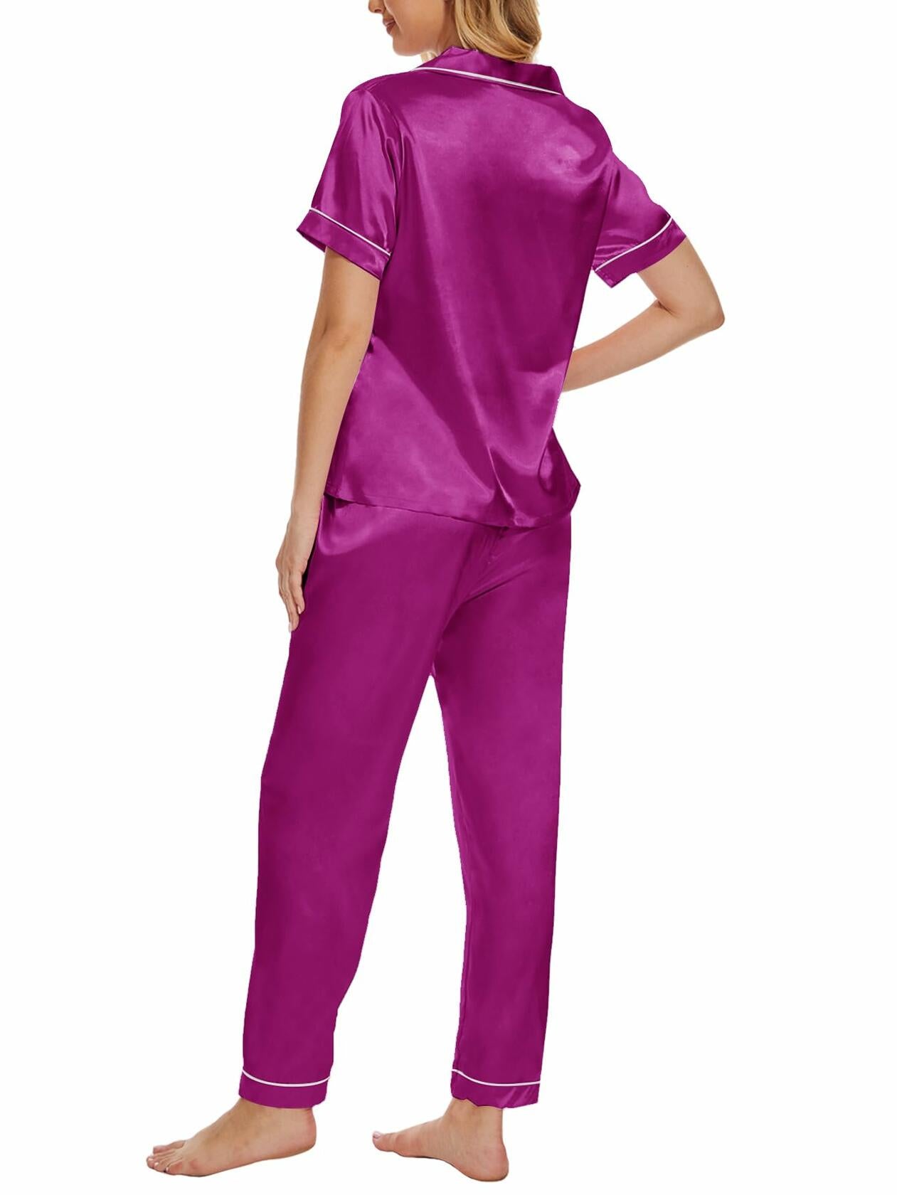 Rose Red Women's Plus Size Pajama Set Super-Soft Short & Long Sleeve Pants L