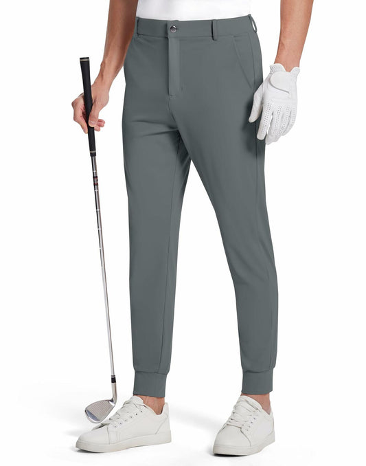 SERAMY Men's Golf Joggers Slim Fit Stretch Pants 5 Pockets Ink Gray Size L