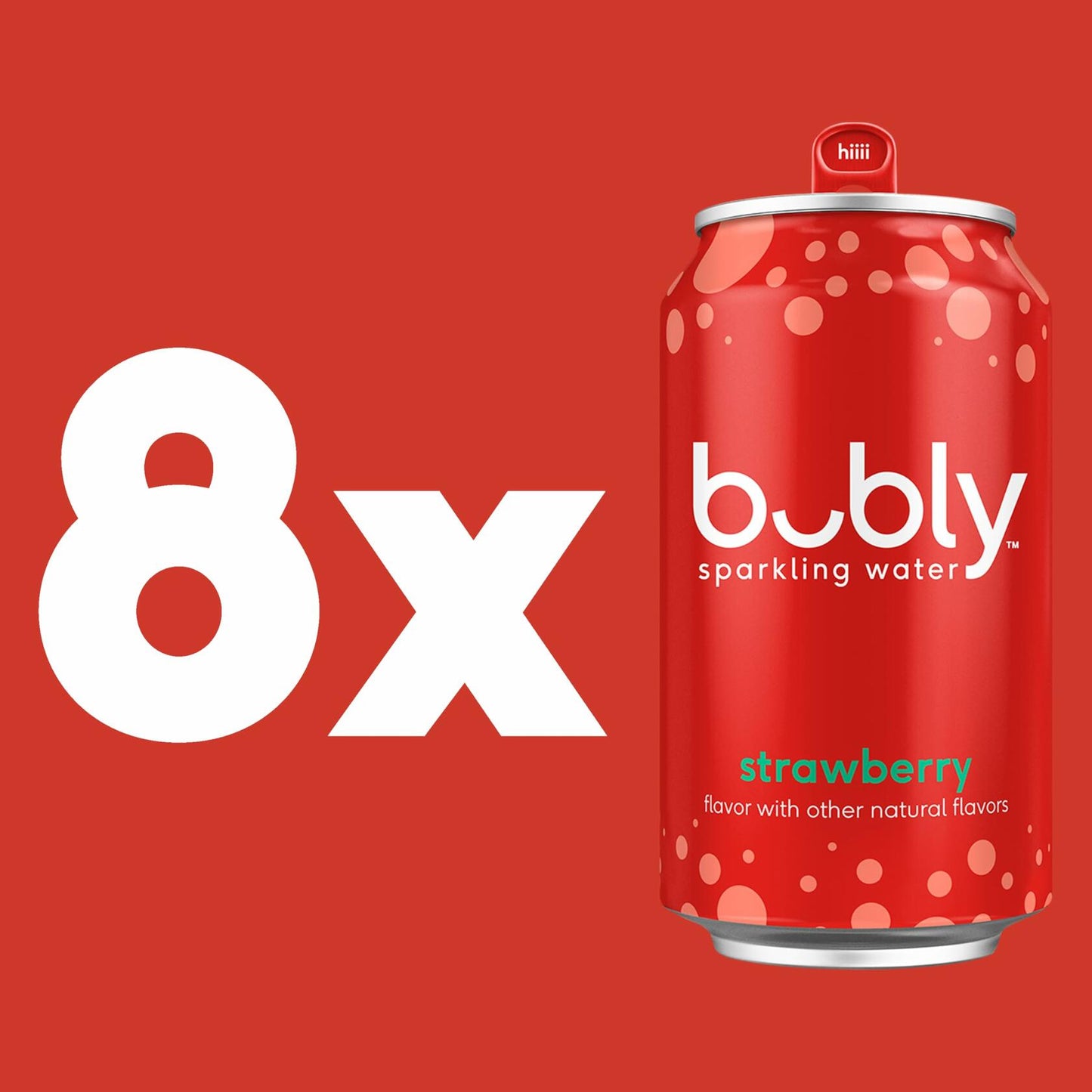 BestBy05/25 bubly Sparkling Water Strawberry Zero Sugar 12oz Cans 8 Pack