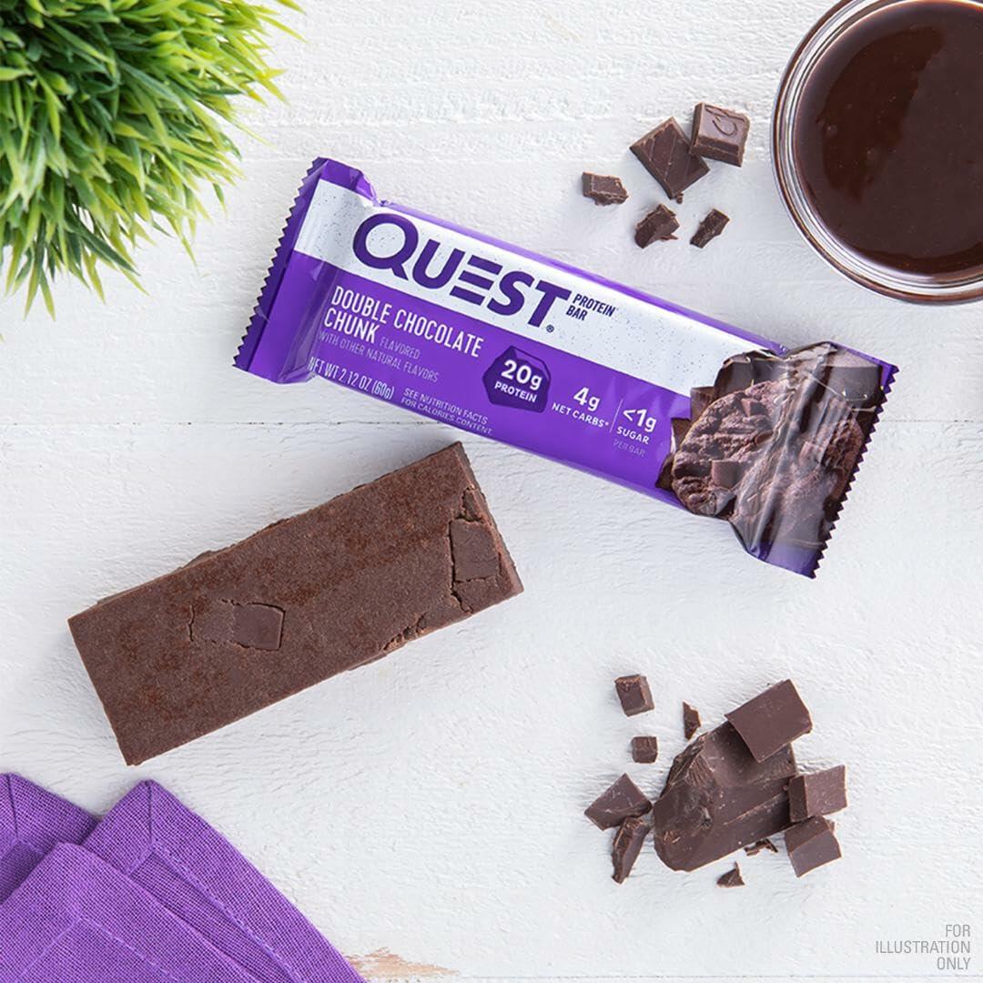 BestBy05/25 Quest Nutrition Double Chocolate Chunk Protein Bars 20g Protein 12ct