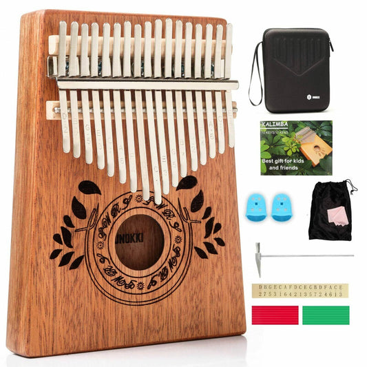 UNOKKI Kalimba Thumb Piano Portable Mahogany 17 Key Light Brown