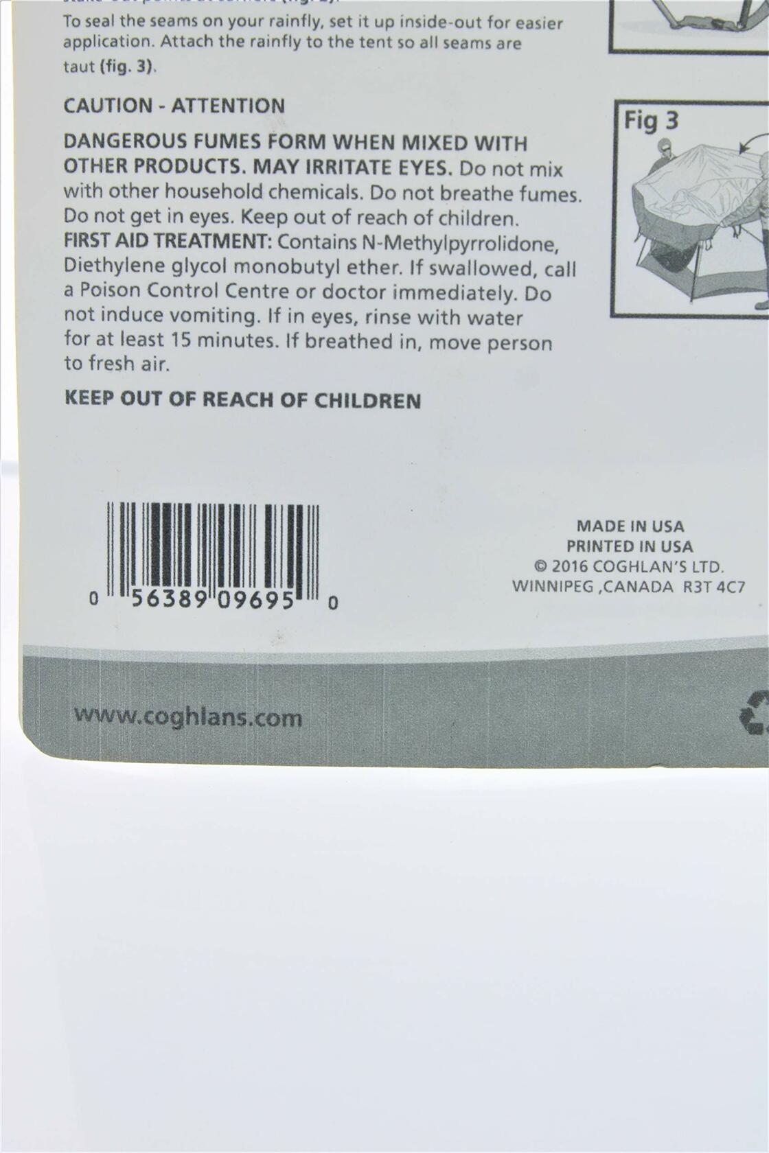 Coghlan's Tent Seam Sealer 2 Fl Oz Waterproof Clear Sealant