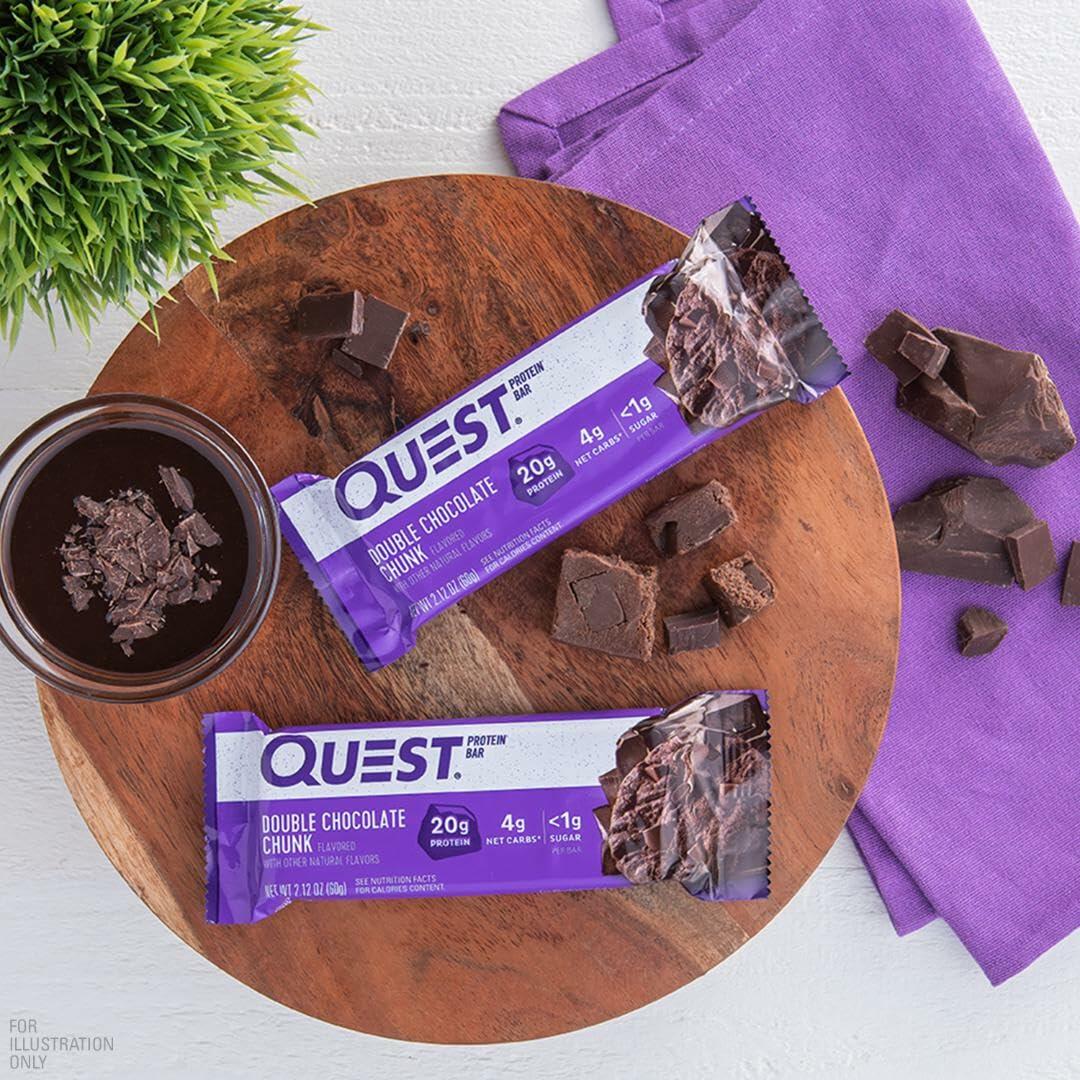 BestBy05/25 Quest Nutrition Double Chocolate Chunk Protein Bars 20g Protein 12ct