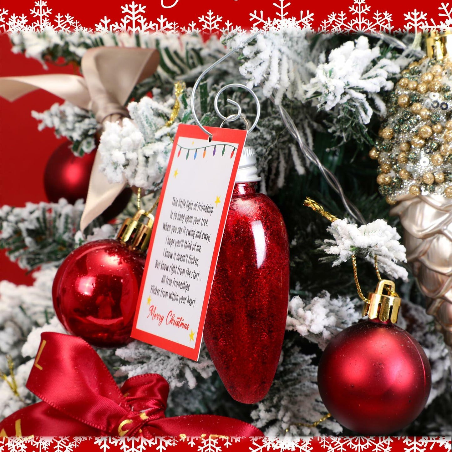 Syhood Christmas Friendship Light DIY Ornament Set 3.39in Red