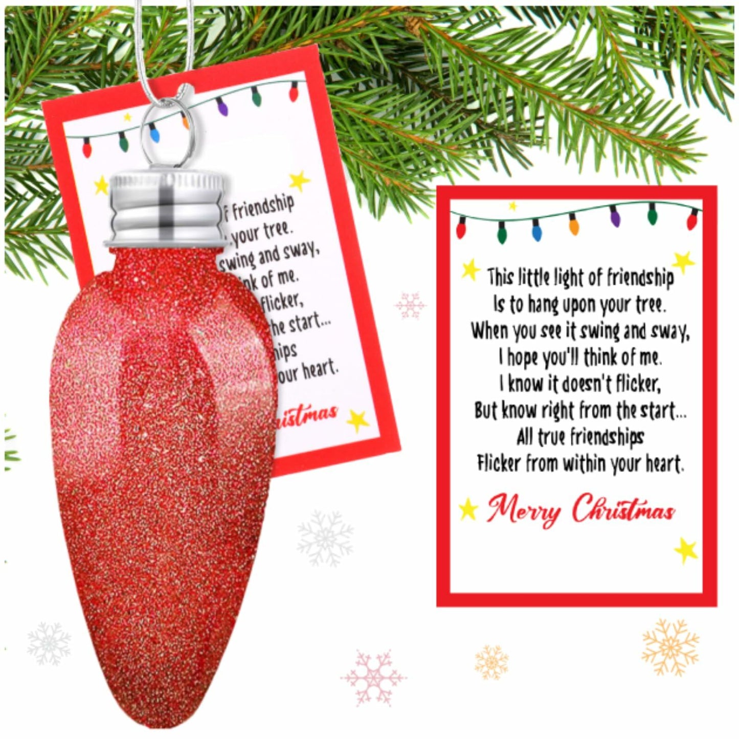 Syhood Christmas Friendship Light DIY Ornament Set 3.39in Red