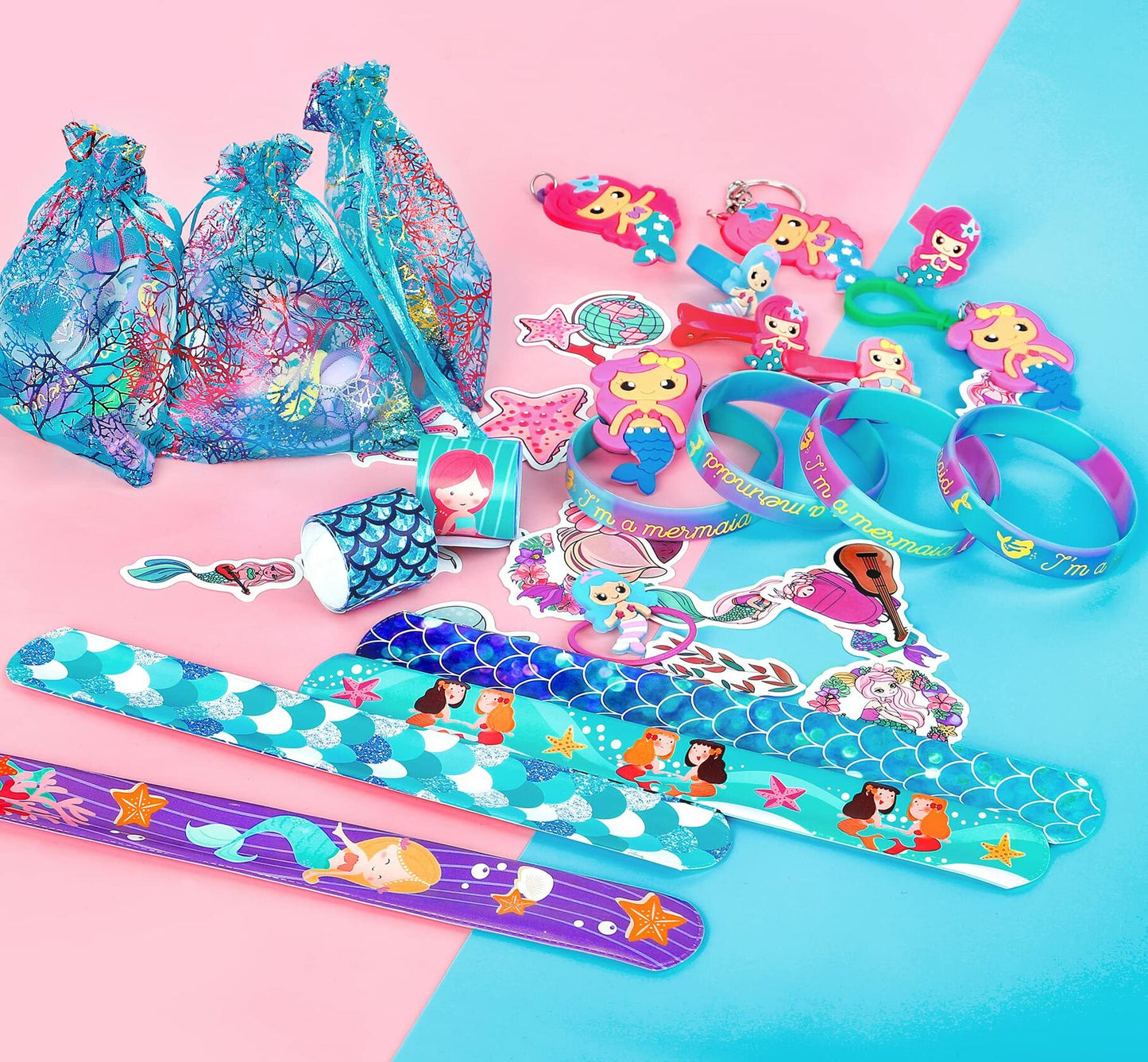 Eunvabir 134Pcs Mermaid Party Favors Kids Birthday Decorations Toys