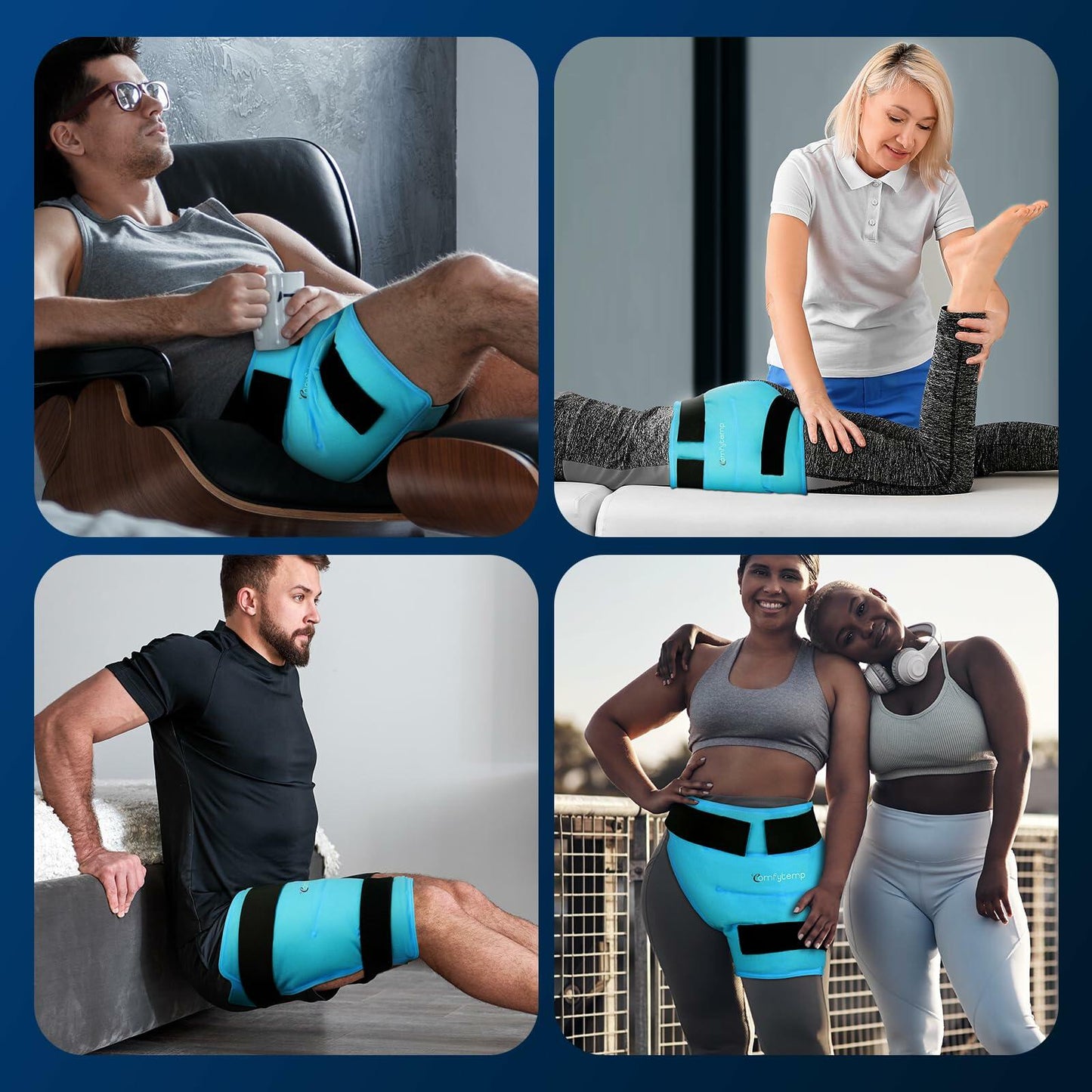 Comfytemp Hip Ice Pack Wrap S/M Reusable Gel Cold Therapy for Pain Relief