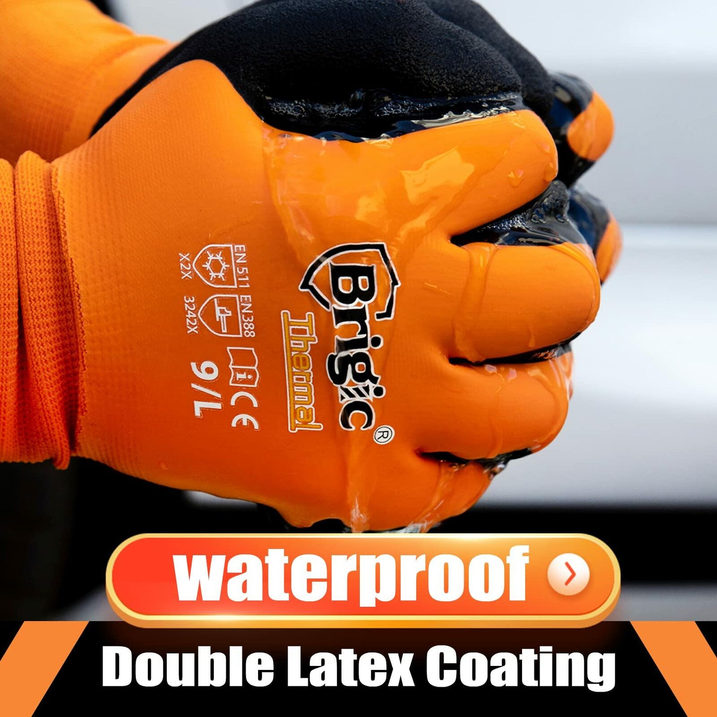 Brigic Waterproof Insulated Winter Work Gloves Men XXL 1 Pair Size XXL