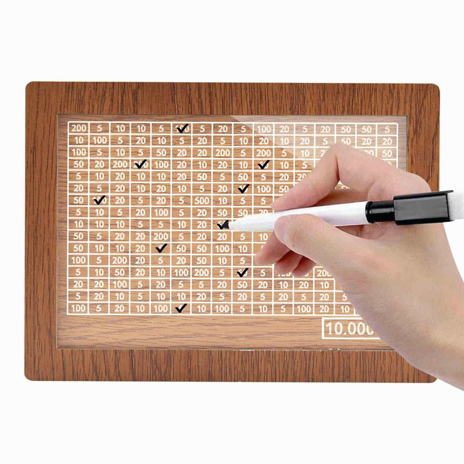 Kendyy Wooden Piggy Bank Countdown Cash Vault Brown Moon $10000