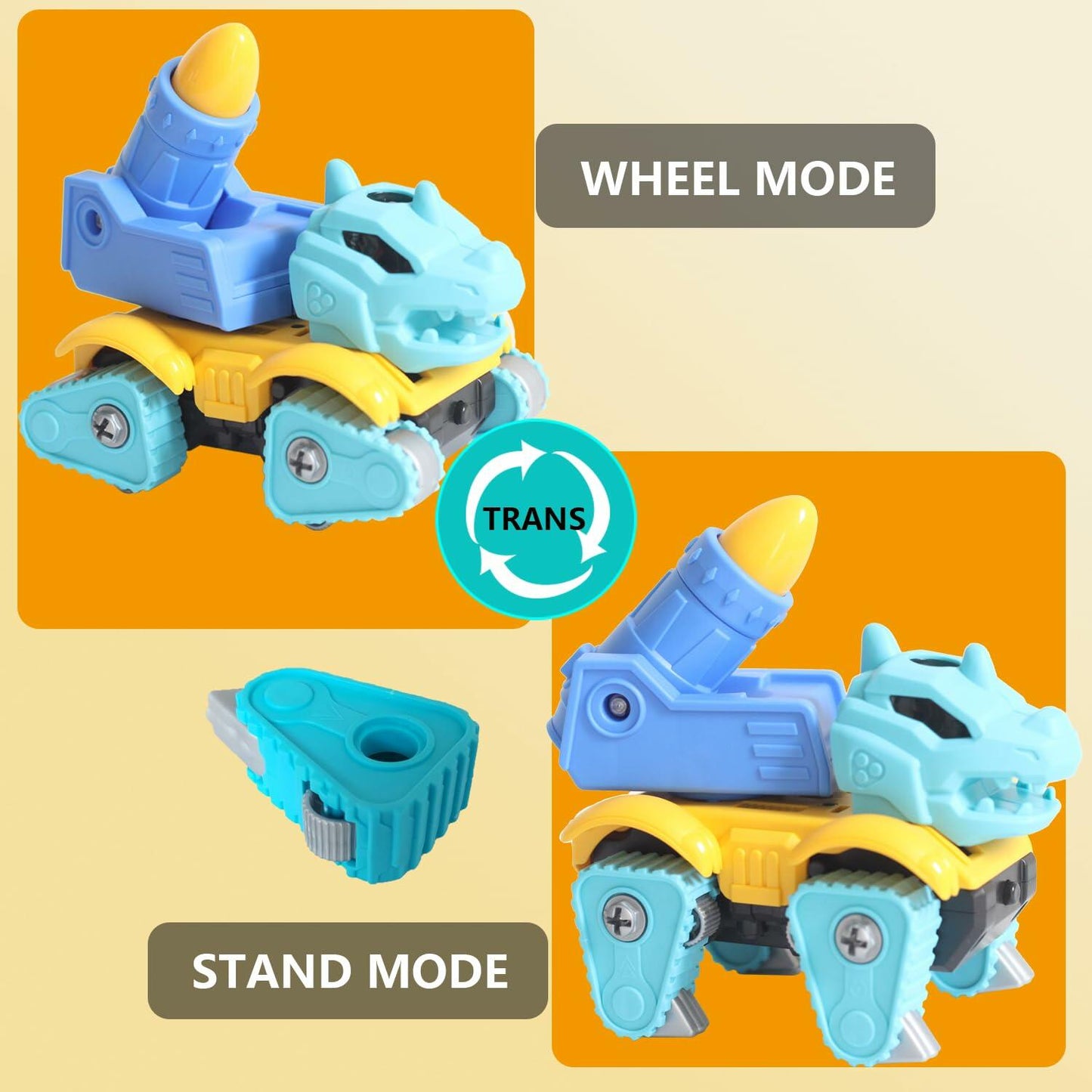 DDHOM Take Apart Dinosaur Toys 2 pcs Educational Construction Stegosaurus