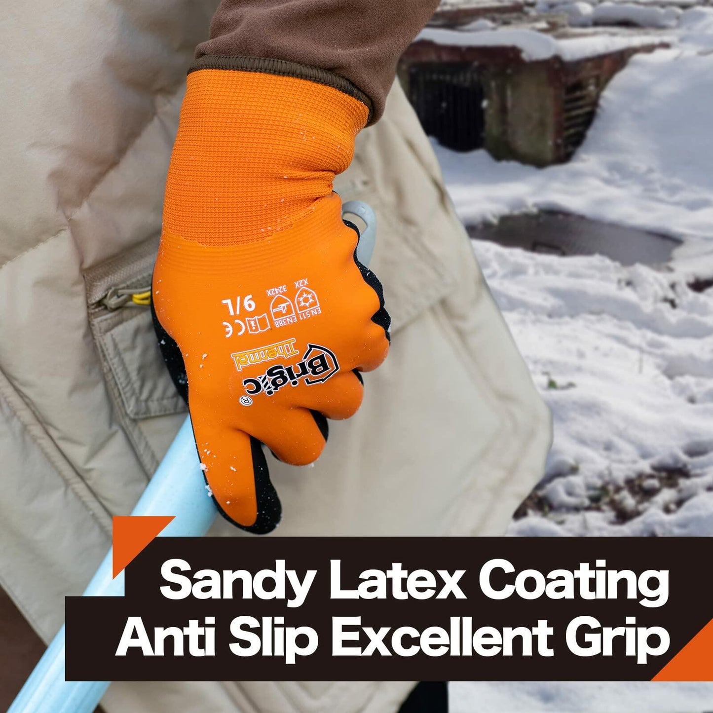 Brigic Waterproof Insulated Winter Work Gloves Men XXL 1 Pair Size XXL