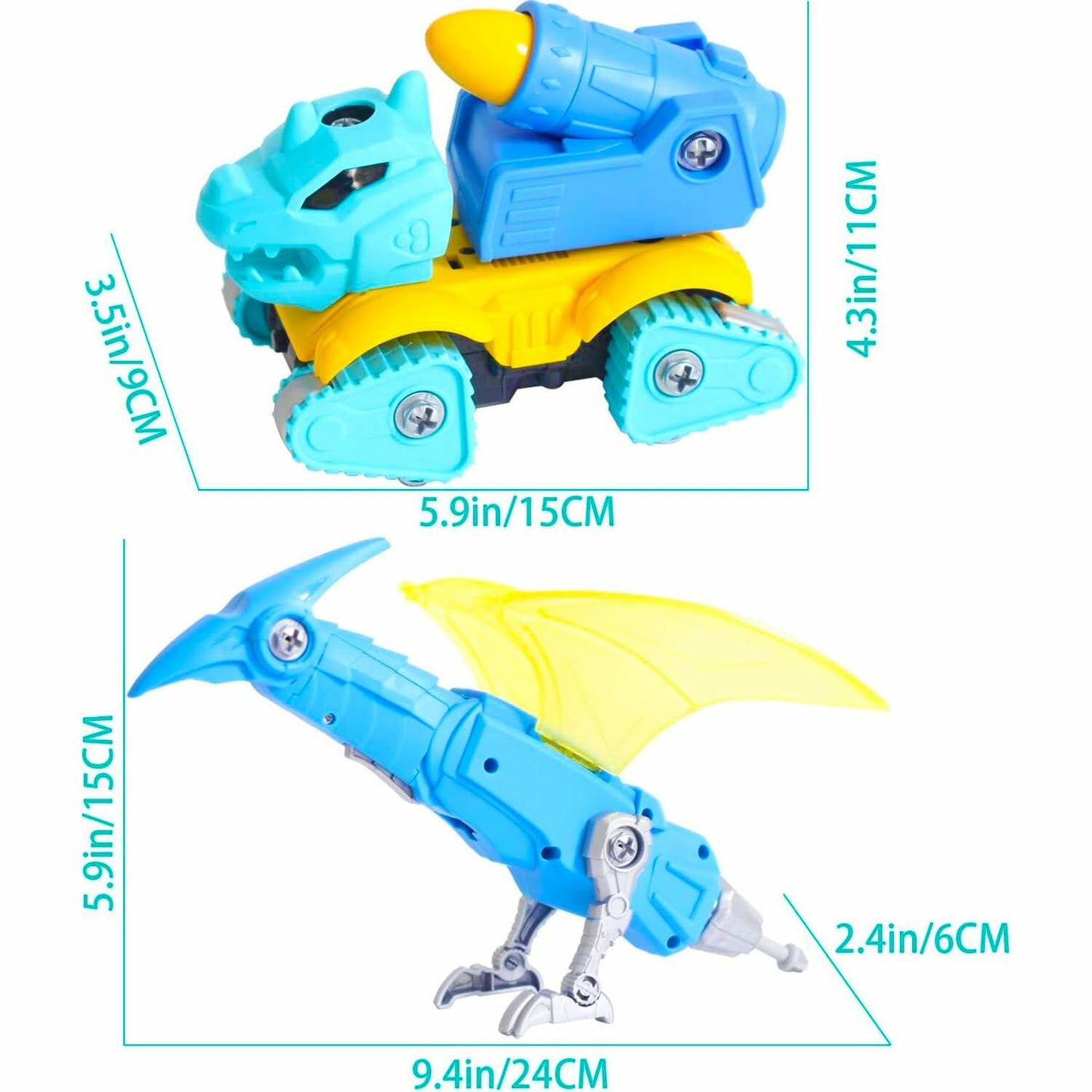 DDHOM Take Apart Dinosaur Toys 2 pcs Educational Construction Stegosaurus