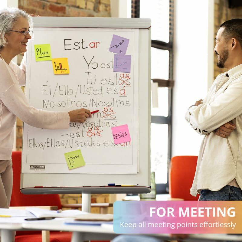 Sticky Notes 3x3in 12 Pads Vibrant Colors Easy to Stick School Office Home