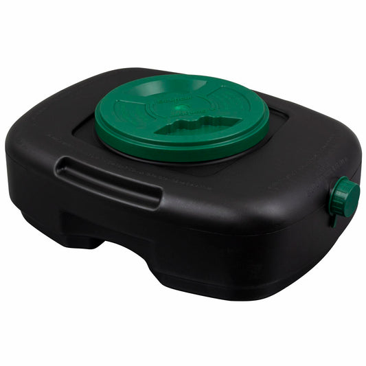 Scepter AM06984 12 Qt Oil Drain Pan with Lid Filter Screen Pour Spout Black