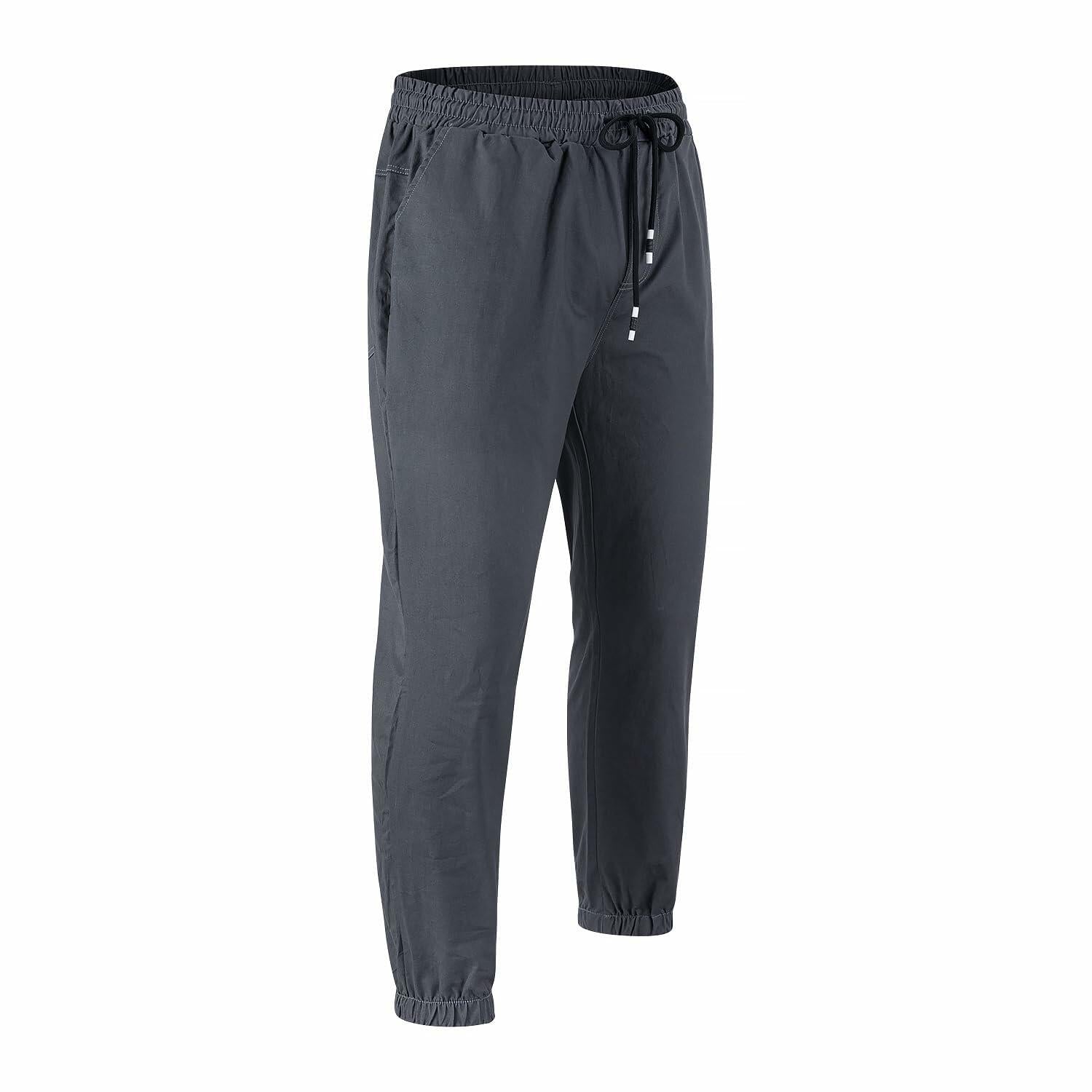 MGYIMOYUGYM Men's Casual Cargo Hiking Joggers Pants Dark Grey Size XXL