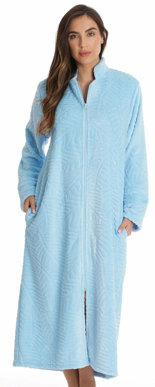 Just Love Plush Zipper Lounger Robe 6729-BLU-3X
