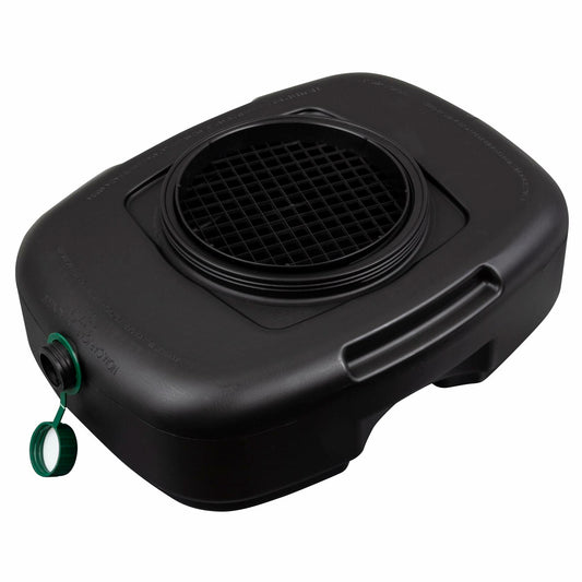 Scepter AM06984 12 Qt Oil Drain Pan with Lid Filter Screen Pour Spout Black