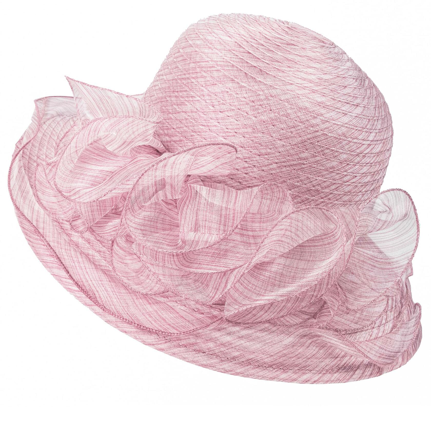 Kentucky Women Fascinator Organza Flower Derby Straw Hat Light Purple