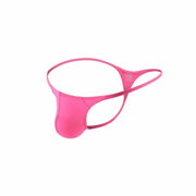 Pructi Men's Sexy Low Waist Thong Underwear Pink Size L