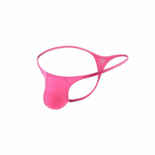 Pructi Men's Sexy Low Waist Thong Underwear Pink Size L