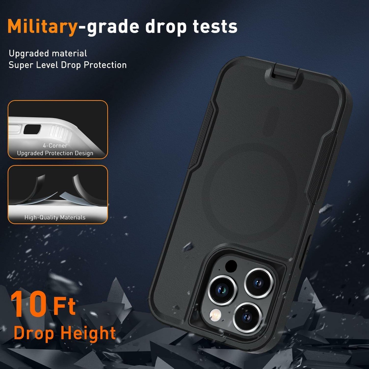 Xmon iPhone 15 Pro Magnetic Case with Tempered Glass Screen Protector Red 6.1"