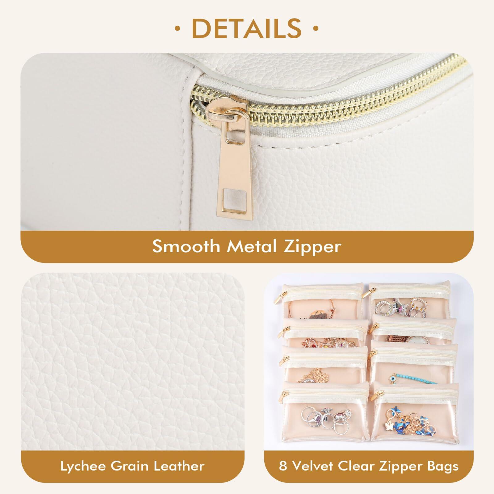 Parima Personalized Initial Makeup Bag Travel Jewelry Organizer Letter C White