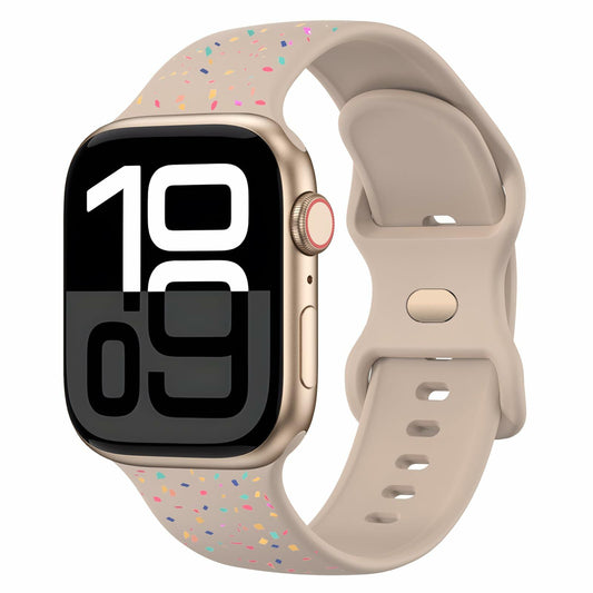 Vancle Apple Watch Band Silicone Sport Loop Milk Tea 38-49mm
