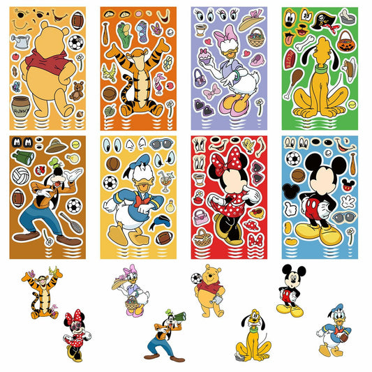 TaDadaPAO Cartoon Sticker Sheets 16 Count Red Anime Craft Party Supplies