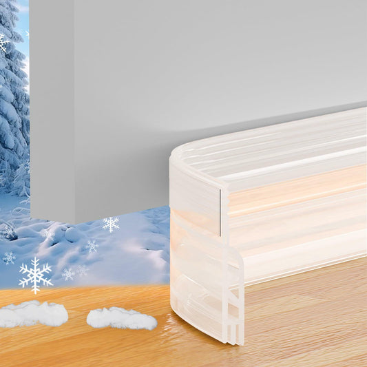Under Door Draft Stopper Door Sweep Weather Stripping Seal Transparent 78in
