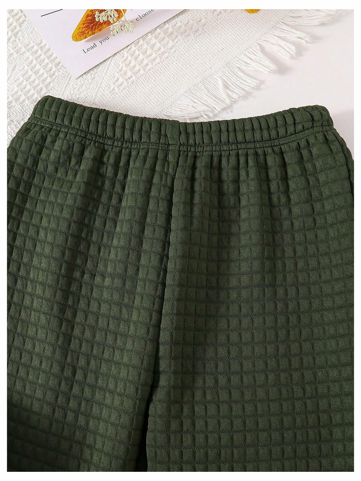 SOLY HUX Girl's Waffle Knit Hoodie Set 2PC Army Green Size 8Y