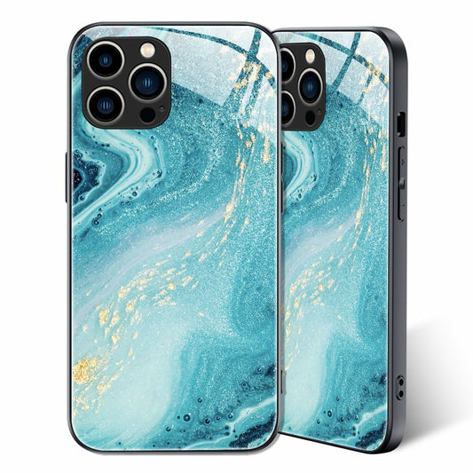 Tabavsit iPhone 15 Pro Max Case Blue Marble Shockproof Protective Cover