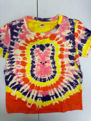 Happy Easter Women's Tie Dye Bunny Graphic T-Shirt Short Sleeve Size 5T