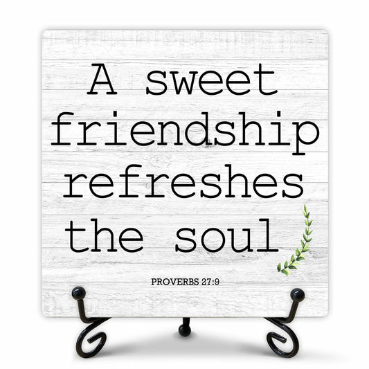 Funny Desk Decor Friendship Sign Home Office Shelf Decoration 5x5 Inches