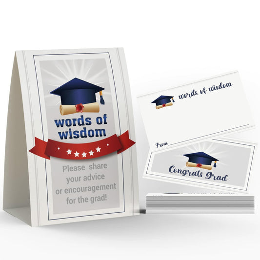 JYC11 2025 Graduation Sign & Words of Wisdom Cards 26 pcs Multi-color