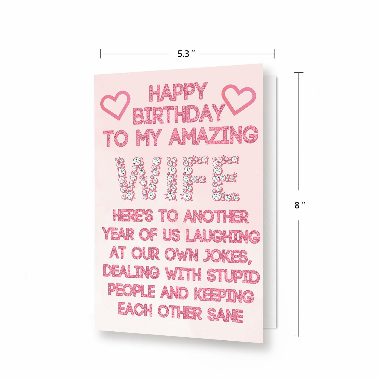 ICOOLYI Rude Birthday Card for Wife from Husband Humor Gift