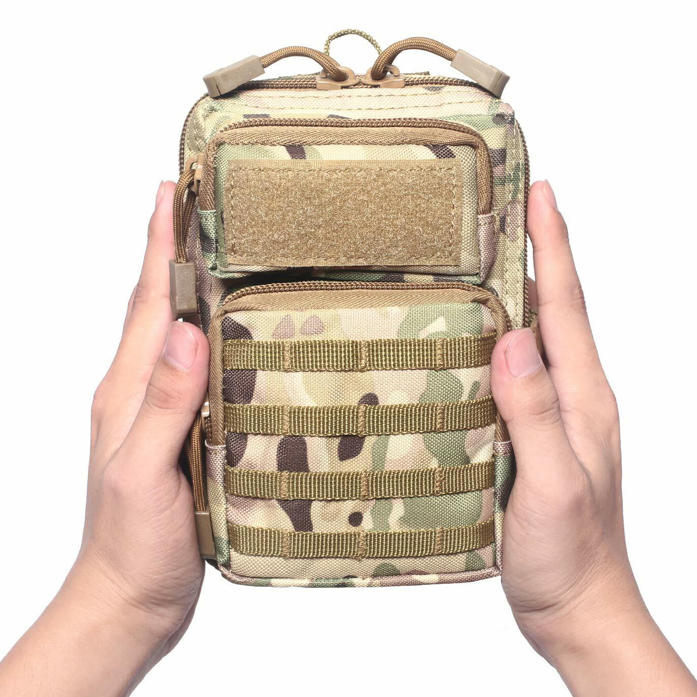 Tactical Molle Compact EDC Tool Pouch Bag US Flag Patch CP Mini Utility