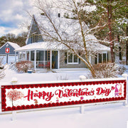 RGISHOP Valentine's Day Banner 9.8x1.6ft Rose Hearts Gnomes Decoration