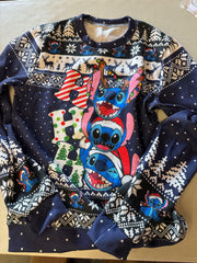 GEPOS Long Sleeve Patterned Holiday Sweater Size S
