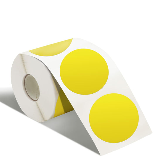 BEEPRT 2" Yellow Direct Thermal Round Labels Stickers 1000 Count